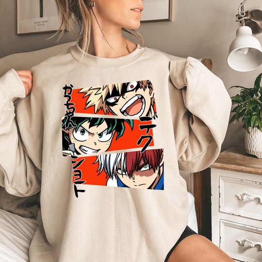 Discover Plus Ultra Hero Anime T-Shirt  Deku, Bakugo & Todoroki Anime Shirt Gift