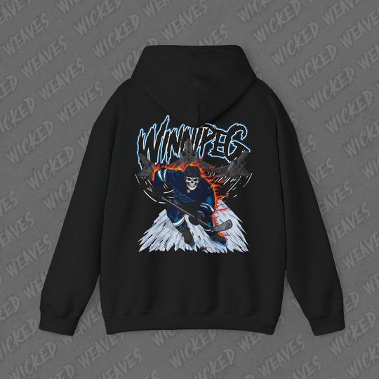 Discover Winnipeg Ice Hockey - Vintage Skeleton Hoodie - Fan Gift Unisex Sweatshirt, Jets Graphic Hoodie