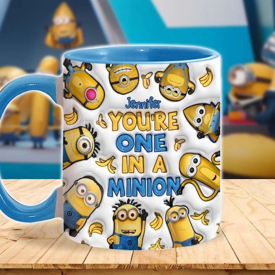 Discover Yellow Monster Movie Personalized Accent Mug, Funny Banana Cartoon Cup, Cute Kitchen & Dining Gift