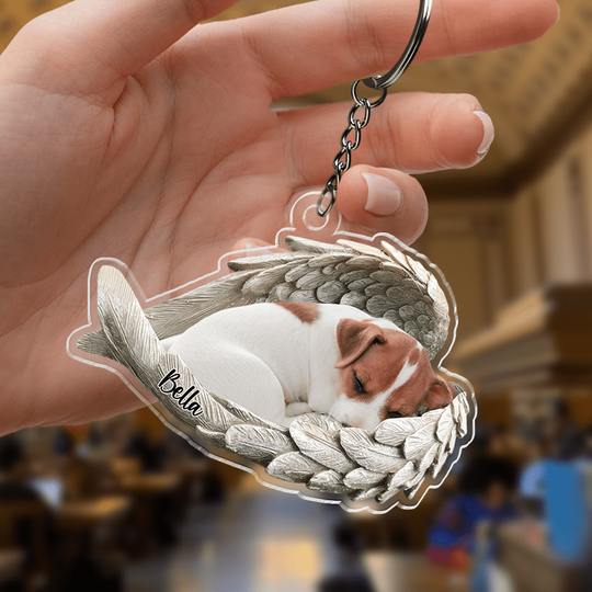 Custom Photo Pet Within Angel Wings Memorial Dog Cat Acrylic Ornament