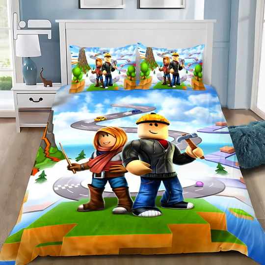 Roblox 3D Game Scene Bedding Set Duvet Cover Pillowcase Bedroom Decor for Kids and Adults
