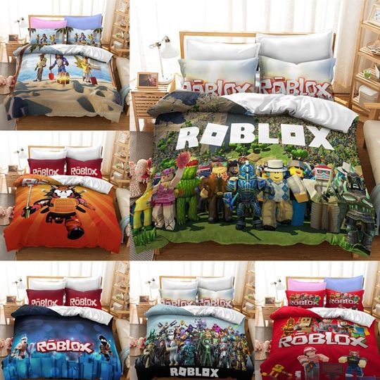 Discover Hot Sales Game Roblox Quilt Cover Cute Printed Children's Bedroom Teenager Bedding Anime Cartoon 100% Polyester Skin Friendly