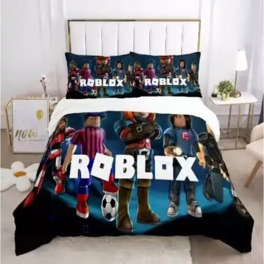 Football Roblox Anime Quilt Cover Set for Boys and Girls, Teen Bedroom Bedding