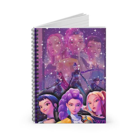 Discover K Pop Demon Hunter Spiral Notebook, Starry Design, Ideal Gift for Students, Journal, Sketchbook, Writing