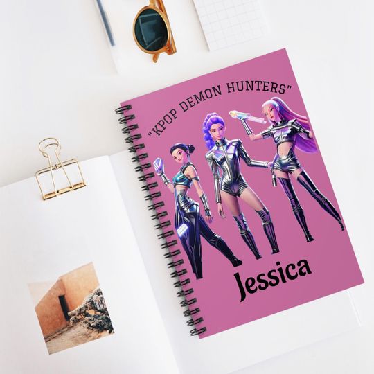 Discover K-Pop Demon Hunters Spiral Notebook, Personalized Journal, Gift for Fans, School Supplies, Writing