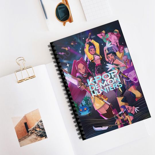 KPOP Demon Hunters Cute Huntrix Spiral Notebook - Ruled Line, Art Journal Back to School, College Note Taking, Bullet Journaling,