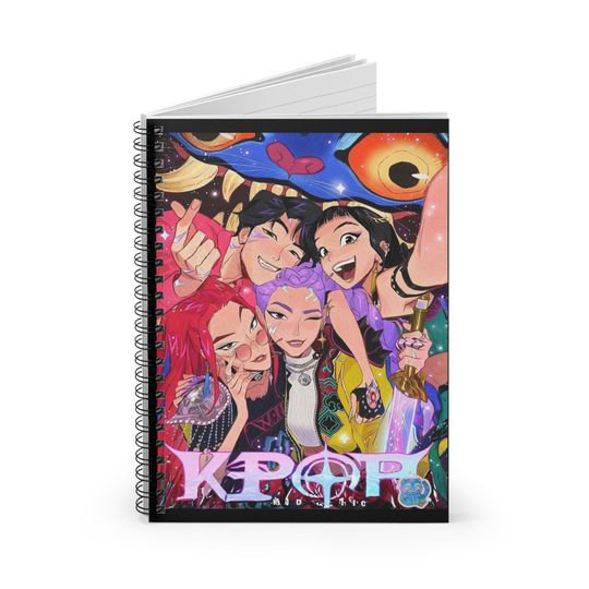 Discover Kpop Demon Hunters Cure Spiral Notebook - Ruled Line, Journal, Sketchbook, Diary, School Supplies, Writing Pad