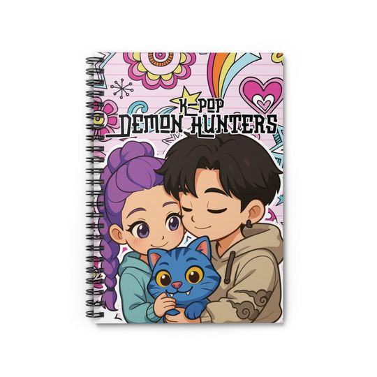 Discover Kpop Demon Hunters Spiral Notebook - Ruled Line, Kpop Fan Gift, Kpop Stationery, Cute Kpop Notebook, Kpop Merchandise, Kpop Fan Merch