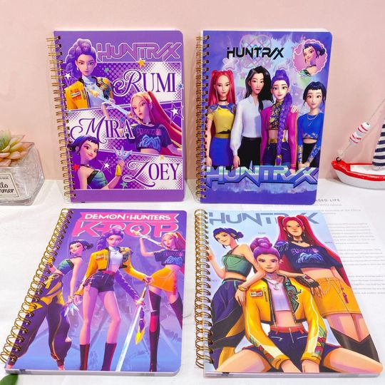 Discover K P Demon Squad Notebook, Anime Art Mira Zoe Rumi Hunter Trio Spiral Notebook, K P Fan Essential Back to School Stationary, Christmas Gifts