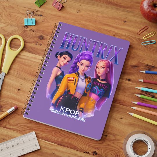 A5 K-Pop Personalised Demon Hunter Huntrix Spiral Notebook, Stationery Gift, School Supplies, Journal, Cute Notebook, K-Pop Gift