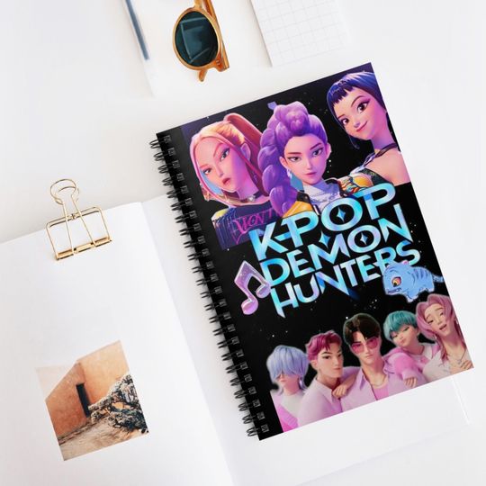 K-Pop,kpop demon hunters,huntrix,saja boys, Themed Spiral Notebook