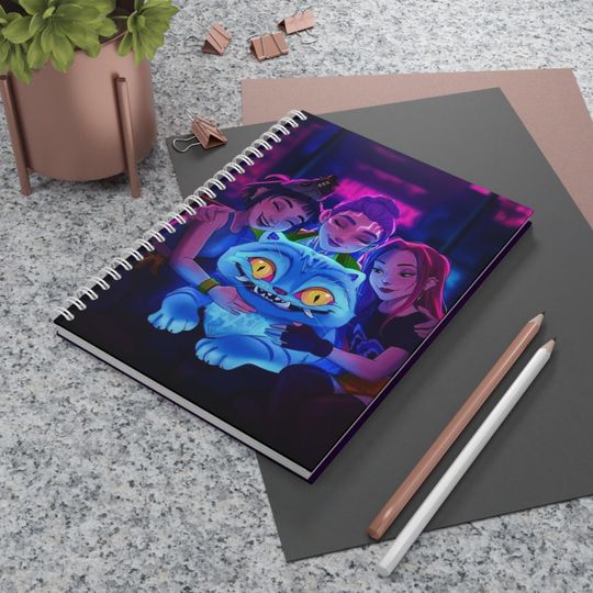 Discover K-pop Demon Hunters Derpy Tiger and Huntrix Spiral Notebook