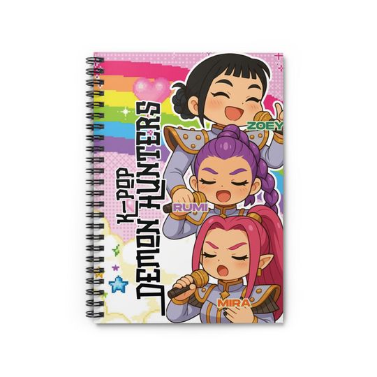 Discover Kpop Demon Hunters Spiral Notebook - Ruled Line, Kpop Fan Gift