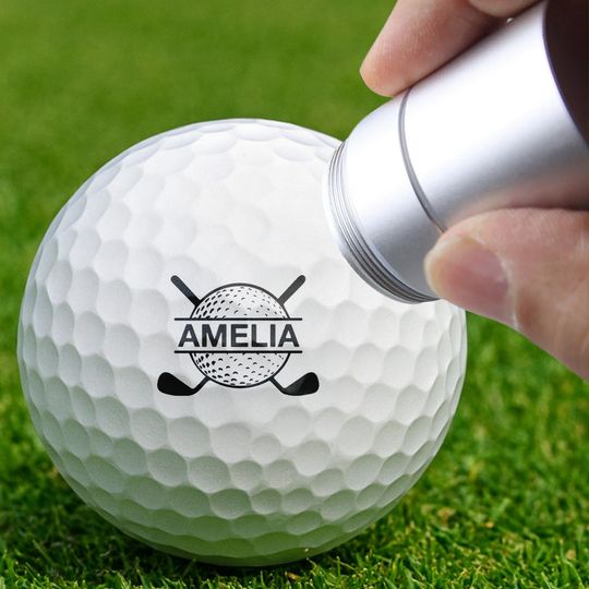 Custom Name Golf Ball Stamp Gift For Golfer, Golf Lovers