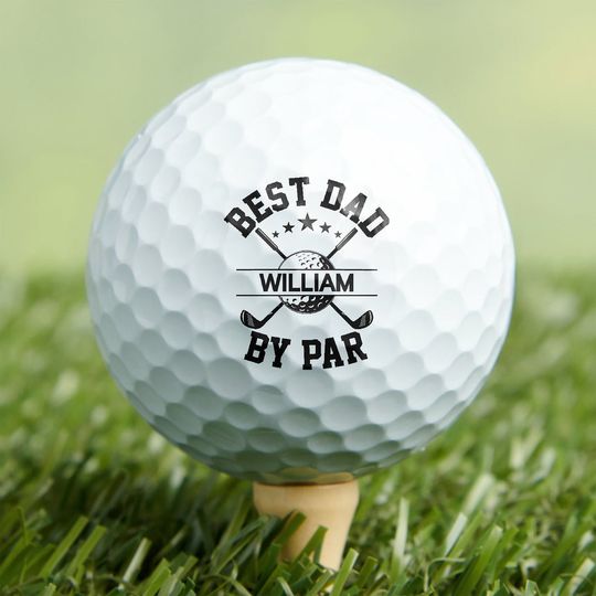 Custom Name Best Dad By Par - Family Personalized Golf Stamp Gift for Golfer, Golf Ball Marker