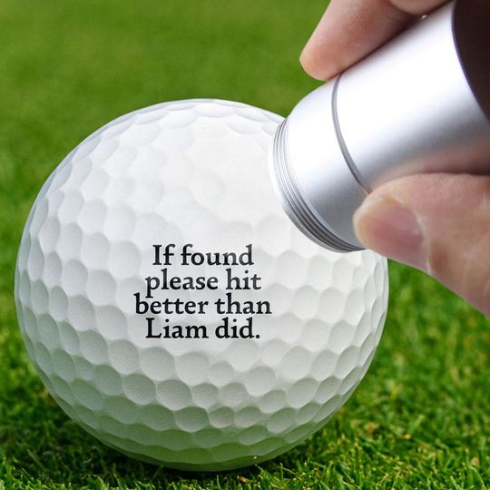 If Found, Please Hit Better Than Name Did Personalized Golf Ball Stamp Box Gift for Golfer, Golf Ball Marker