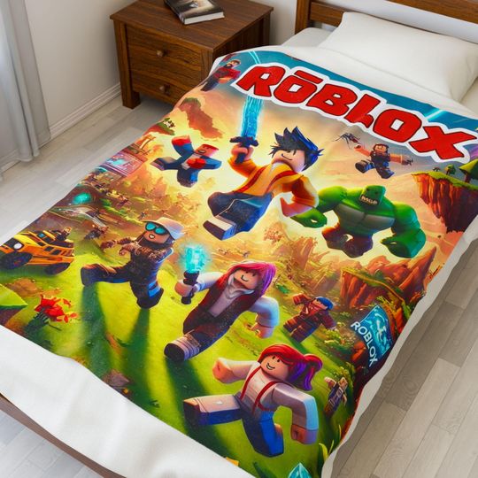 Roblox Blanket for Kids – Fleece Gaming Room Decor