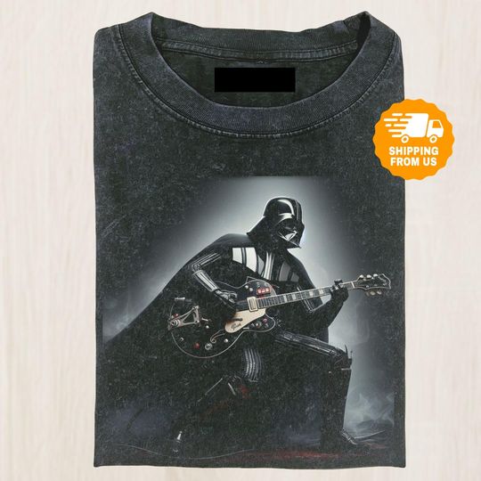 Discover Darth Vader Guitar Shirt, Rock Star Sci Fi Graphic Tee, Vintage Music Lover Shirt, Disney Trip Shirt, Gift For Fan