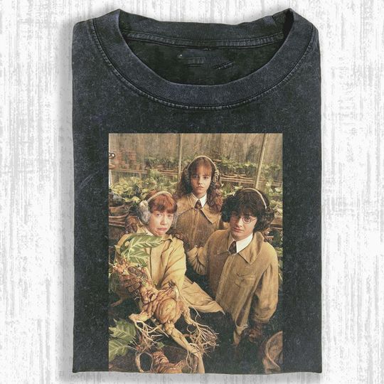 Funny Harry, Harry Shirt, Herbology Class Meme Tee, Mandrake Lesson Wizard School Shirt, Soft Vintage Wash Unisex Graphic Top