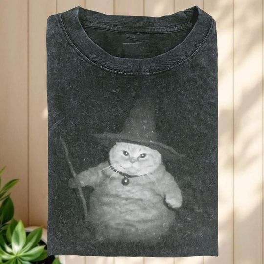Cat Wizard Meme TShirt, Funny Kitty Meme Shirt, Cat Lover Gift, Unisex Tshirt
