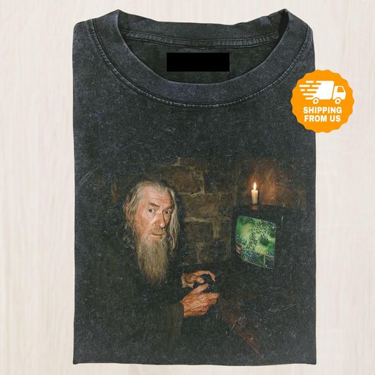 Discover Gamer Wizard Shirt, Funny Movie Playing Video Game Tee, Retro Nerd Shirt, Candlelight Gaming Shirt, Gift For Fan