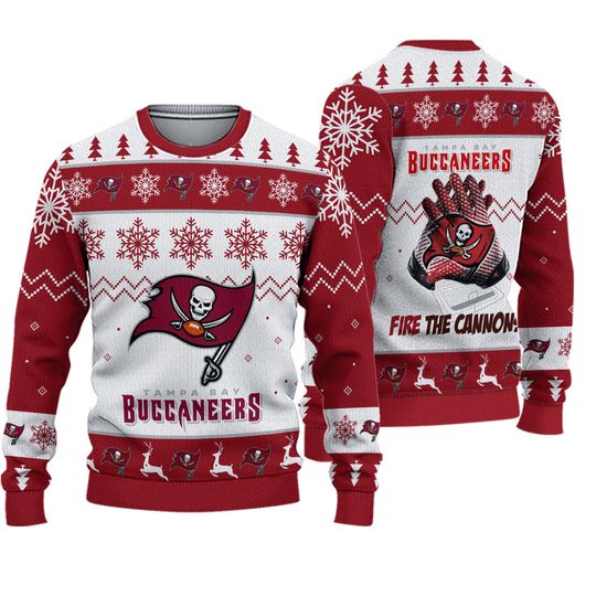 Buccaneers Fire The Cannons Christmas Ugly Sweater