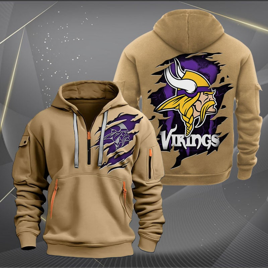Minnesota Vikings Quarter Zip Hoodie