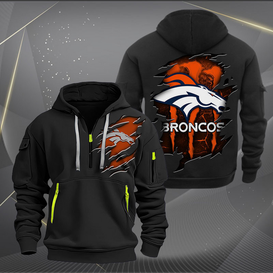 Denver Broncos Quarter Zip Hoodie