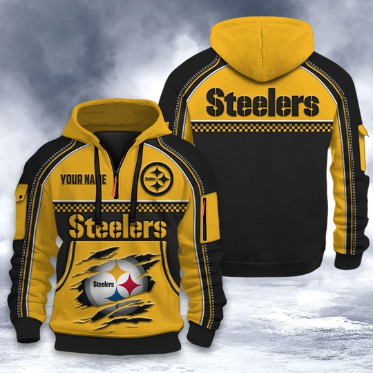 Pittsburgh Steeler Tactical Hoodie, Football Quarter Zip Hoodie, Gift For Fan