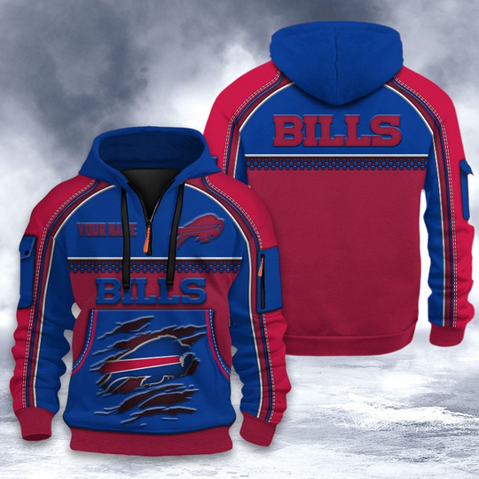 Buffalo Bills Tactical Hoodie, Football Quarter Zip Hoodie, Gift For Fan