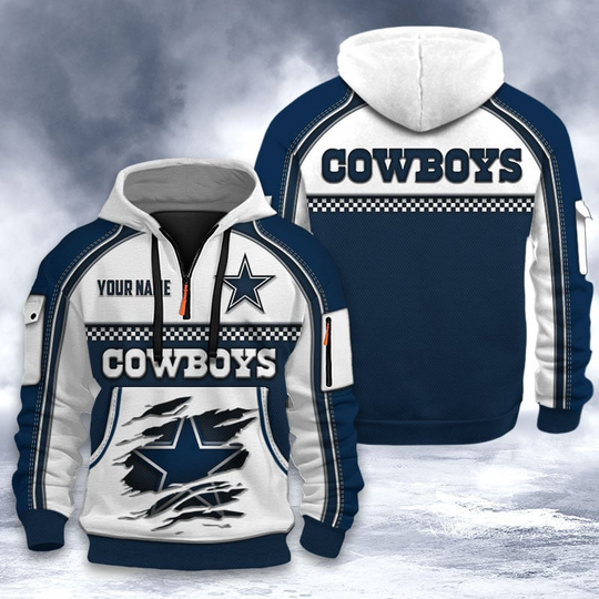 Dallas Cowboys Tactical Hoodie, Football Quarter Zip Hoodie, Gift For Fan