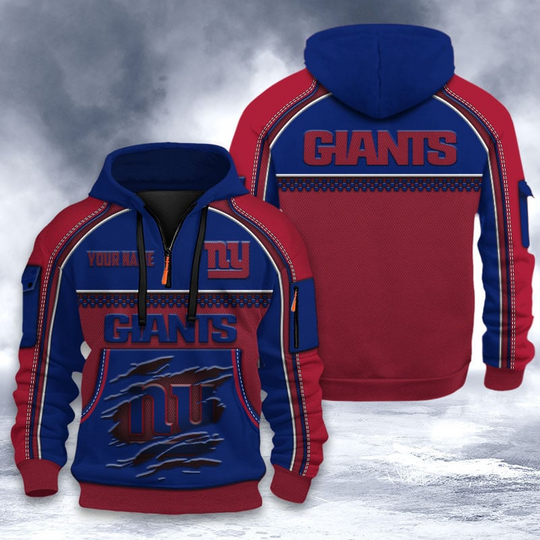 New York Giants Tactical Hoodie, Football Quarter Zip Hoodie, Gift For Fan