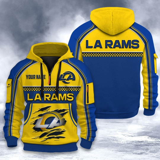 Los Angeles Rams Tactical Hoodie, Football Quarter Zip Hoodie, Gift For Fan