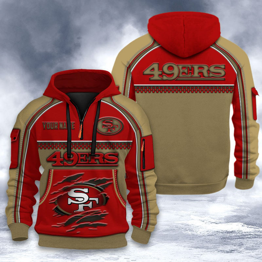 San Francisco 49ers Tactical Hoodie, Football Quarter Zip Hoodie, Gift For Fan