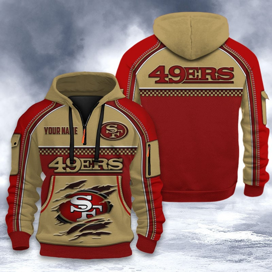 San Francisco 49ers Tactical Hoodie, Football Quarter Zip Hoodie, Gift For Fan