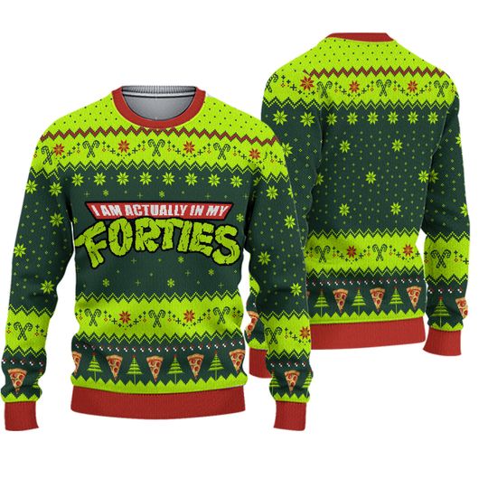 Funny Im Actually in My Forties Ugly Sweater, 40s Birthday Christmas Sweatshirt