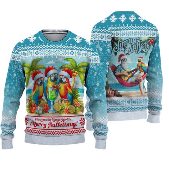 Jimmy Buffett Christmas In Margaritaville Merry Buffettmas Ugly Sweater