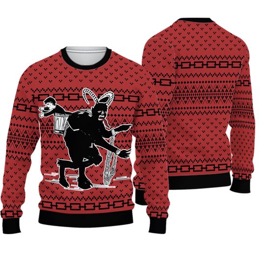 Krampus The Christmas Devil Ugly Christmas Sweater 9AN4JT8B