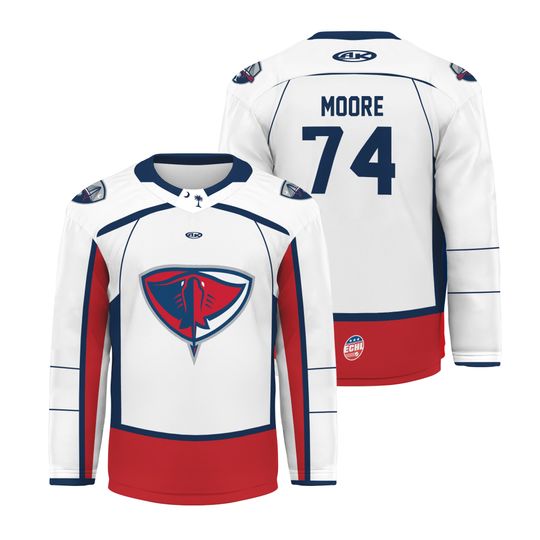Personalized South Carolina Stingrays 2025-2026 Hockey Shirt SUBLIMATED - White