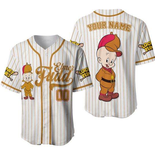 Custom Looney Elmer Fudd Simple Baseball, Baseball Team Outfit, Gift for Space Jamz Fans, Tune Squad Jersey, Family Jersey