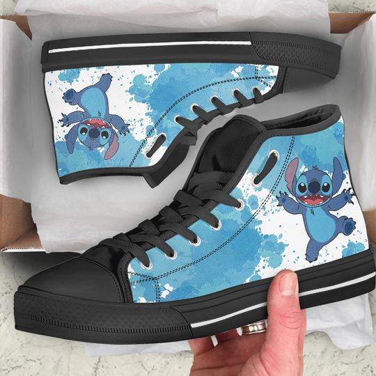 Funny Stitch Shoes, Disney Stitch Canvas Shoes, Lilo And Stitch Sneakers, Stitch High Top Shoes, Stitch Lover Gift, Birthday Gift