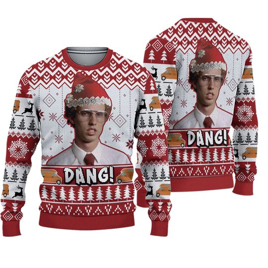 "Dang!" Napoleon Dynamite Ugly Christmas Sweater Funny Movie Fan Gift