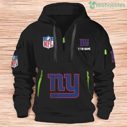 New York Giants football Personalized Heavy Hoodie 2D Quarter Zip Hoodie For Fans