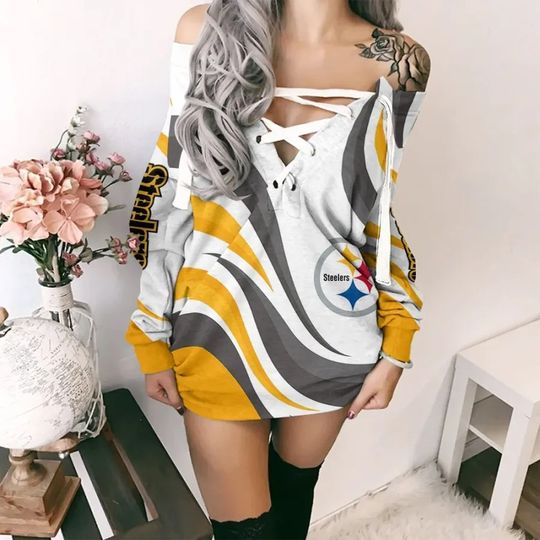 Pittsburgh Steeler Lace-Up Sweatshirt