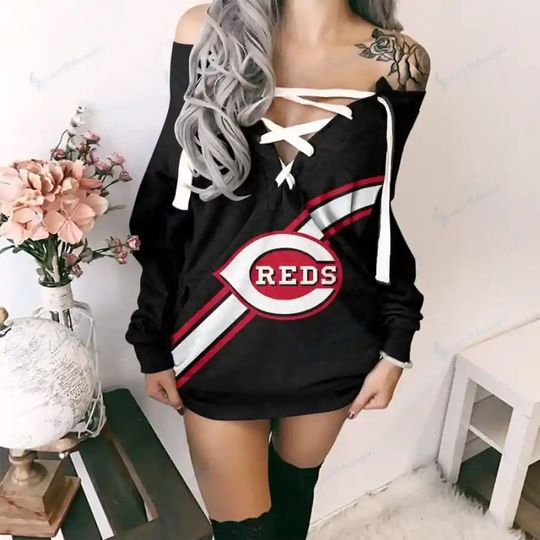 Cincinnati Reds Lace-Up Sweatshirt