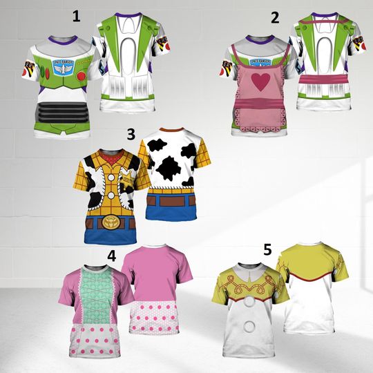 Bo Peep Characters Shirt, Toy Costume Cosplay 3D T-Shirt, Toy Story Halloween Costume For Family Group Shirt, Toy Story Costume Tee