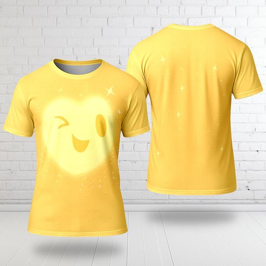 Discover Yellow Star Unisex 3D Costume Shirt, Wish Asha Princess Costume Halloween, Wishing Star Cosplay, Cute Fairytales Outfits, Yellow Star Shirt