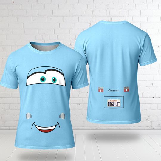 Sally Blue Car 3D Costume Shirt, Halloween Costume For Family Group T Shirt, Birthday Party Gift, Racing Car Shirt, Women Costume Cosplay