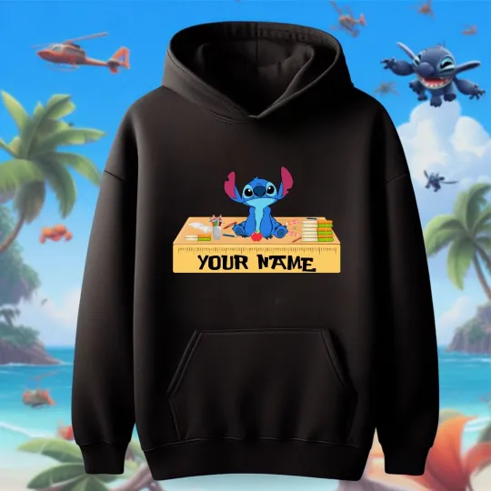 Discover Personalised Lilo & Stitch Hoodie, Back to school hoodie, your text gift hoodie