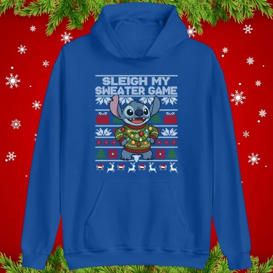 Discover Lilo & Stitch Christmas Hoodie, Sleigh My Sweater Game Stitch Xmas Pullover Top